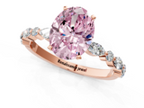 Rose gold Fancy Pink Oval  Solitaire with Side Stones on a Pavé Band and Four-Prong Setting_24
