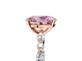 Rose gold Fancy Pink Oval  Solitaire with Side Stones on a Pavé Band and Four-Prong Setting_28