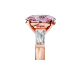 Rose gold Fancy Pink Oval  Solitaire with Tapered Baguette Side Stones on a Classic Band with Four-Prong Setting_117