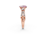 Rose gold Fancy Pink Oval  Three-Stone Diamond Ring with Pavé Split Shank and Four-Prong Setting_63