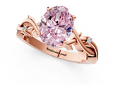 Rose gold Fancy Pink Oval cut Solitaire Twisted Band Prong Setting Ring_161