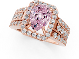 Rose gold Fancy Pink Pear -Cut Halo Diamond Ring with Split Shank and Four-Prong Setting_88