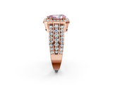 Rose gold Fancy Pink Pear -Cut Halo Diamond Ring with Split Shank and Four-Prong Setting_89