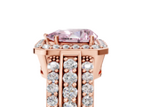 Rose gold Fancy Pink Pear -Cut Halo Diamond Ring with Split Shank and Four-Prong Setting_92