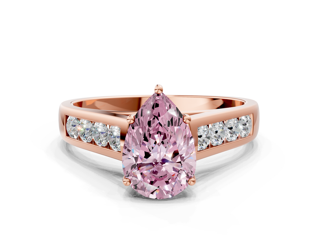 Rose gold Fancy Pink Pear  Brilliant Channel-Set Solitaire Ring with Four-Prong Setting_20