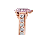 Rose gold Fancy Pink Pear  Brilliant Cut Diamond Engagement Ring with Pavé Band and Four-Prong Setting_54