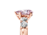 Rose gold Fancy Pink Pear  Brilliant Cut Diamond Five-Stone Prong Set Engagement Ring with Channel Band_8
