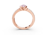 Rose gold Fancy Pink Pear  Brilliant Diamond Channel Set Wide Band Ring with Bezel Setting_57
