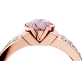 Rose gold Fancy Pink Pear  Brilliant Diamond Channel Set Wide Band Ring with Bezel Setting_58