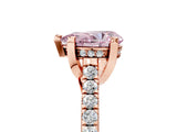 Rose gold Fancy Pink Pear  Brilliant Diamond Solitaire with Pavé Band and Four-Prong Setting 5