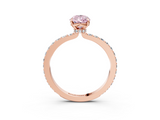 Rose gold Fancy Pink Pear  Brilliant Pavé Band Solitaire with Four-Prong Setting_56