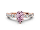Rose gold Fancy Pink Pear  Brilliant Solitaire with Pavé Band and Four-Prong Setting_40