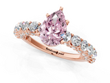 Rose gold Fancy Pink Pear  Brilliant Solitaire with Pavé Band and Four-Prong Setting_41
