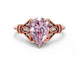 Rose gold Fancy Pink Pear  Brilliant Solitaire with Pave Band and Four-Prong Setting_20