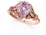 Rose gold Fancy Pink Pear  Brilliant Solitaire with Pave Band and Four-Prong Setting_21