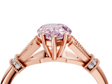 Rose gold Fancy Pink Pear  Brilliant Solitaire with Pave Band and Four-Prong Setting_24
