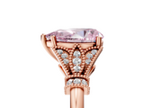 Rose gold Fancy Pink Pear  Brilliant Solitaire with Pave Band and Four-Prong Setting_25