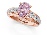 Rose gold Fancy Pink Pear  Brilliant Solitaire with Side Stones on a Pave Band and Four-Prong Setting_25