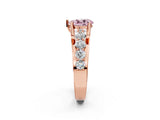 Rose gold Fancy Pink Pear  Brilliant Solitaire with Side Stones on a Pave Band and Four-Prong Setting_26