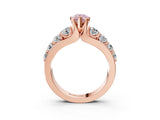 Rose gold Fancy Pink Pear  Brilliant Solitaire with Side Stones on a Pave Band and Four-Prong Setting_27