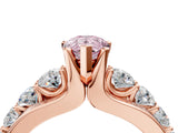 Rose gold Fancy Pink Pear  Brilliant Solitaire with Side Stones on a Pave Band and Four-Prong Setting_28