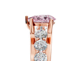 Rose gold Fancy Pink Pear  Brilliant Solitaire with Side Stones on a Pave Band and Four-Prong Setting_29