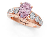 Rose gold Fancy Pink Pear  Brilliant Solitaire with Side Stones on a Pave Band and Four-Prong Setting_49
