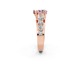 Rose gold Fancy Pink Pear  Brilliant Solitaire with Side Stones on a Pave Band and Four-Prong Setting_50