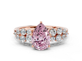 Rose gold Fancy Pink Pear  Cluster Diamond Engagement Ring with Pavé Band and Four-Prong Setting_52