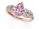 Rose gold Fancy Pink Pear  Cluster Diamond Engagement Ring with Pavé Band and Four-Prong Setting_53