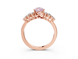 Rose gold Fancy Pink Pear  Cluster Diamond Engagement Ring with Pavé Band and Four-Prong Setting_55