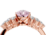 Rose gold Fancy Pink Pear  Cluster Diamond Engagement Ring with Pavé Band and Four-Prong Setting_56