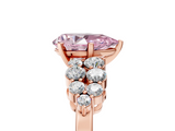 Rose gold Fancy Pink Pear  Cluster Diamond Engagement Ring with Pavé Band and Four-Prong Setting_57