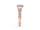 Rose gold Fancy Pink Pear Cut Brilliant Diamond Pavé Band with Six-Prong Setting_2