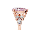 Rose gold Fancy Pink Pear Cut Brilliant Diamond Solitaire Ring with Pear Side Stones and Four-Prong Setting_8