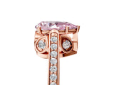 Rose gold Fancy Pink Pear  Cut Cathedral Pave Diamond Engagement Ring with Six-Prong Setting_37