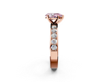 Rose gold Fancy Pink Pear  Cut Channel Set Diamond Engagement Ring with Four-Prong Setting_238