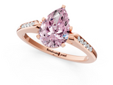 Rose gold Fancy Pink Pear  Cut Channel Set Solitaire Engagement Ring with Four-Prong Setting_214