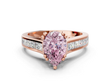 Rose gold Fancy Pink Pear  Cut Channel Set Solitaire Engagement Ring with Prong Setting_20