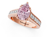 Rose gold Fancy Pink Pear  Cut Channel Set Solitaire Engagement Ring with Prong Setting_21