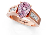Rose gold Fancy Pink Pear Cut Cut Channel Set Solitaire Ring with Four-Prong Setting_1