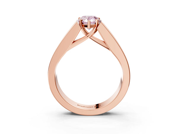Rose gold Fancy Pink Pear Cut Cut Channel Set Solitaire Ring with Four-Prong Setting