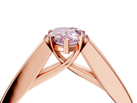 Rose gold Fancy Pink Pear Cut Cut Channel Set Solitaire Ring with Four-Prong Setting_4