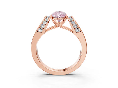 Rose gold Fancy Pink Pear Cut Cut Diamond Channel Set Solitaire Ring with Four-Prong Setting_3