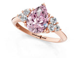 Rose gold Fancy Pink Pear Cut Cut Diamond Cluster Ring with Solitaire Band and Four-Prong Setting_1