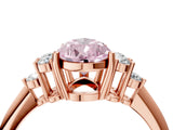 Rose gold Fancy Pink Pear Cut Cut Diamond Cluster Ring with Solitaire Band and Four-Prong Setting_4