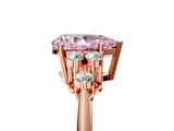 Rose gold Fancy Pink Pear Cut Cut Diamond Cluster Ring with Solitaire Band and Four-Prong Setting_5