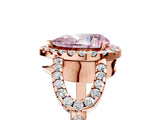 Rose gold Fancy Pink Pear Cut Cut Diamond Halo Engagement Ring with Open Split Pavé Band_5