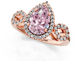 Rose gold Fancy Pink Pear Cut Cut Halo Diamond Infinity Band with Four-Prong Setting_1
