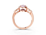 Rose gold Fancy Pink Pear Cut Cut Halo Diamond Infinity Band with Four-Prong Setting_3